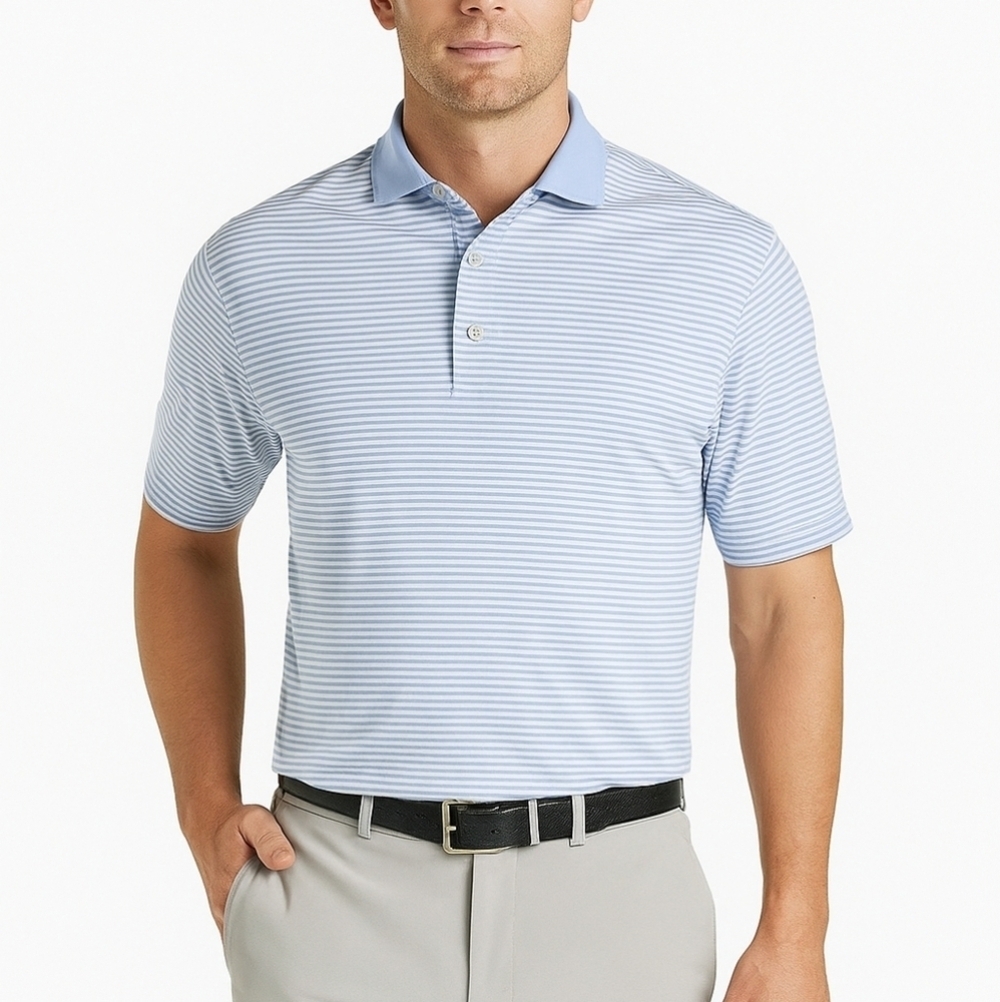 FootJoy Men's Blue Striped Polo Shirt